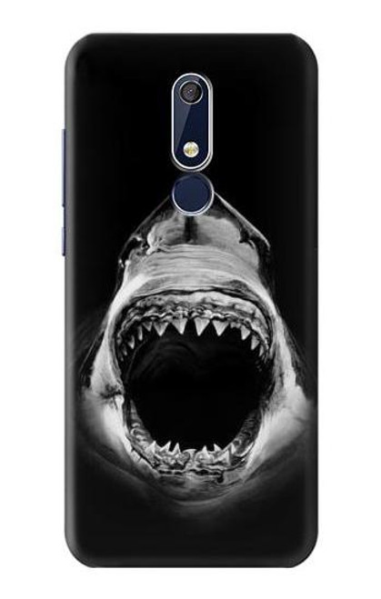 W3100 Requin blanc Etui Coque Housse et Flip Housse Cuir pour Nokia 5.1, Nokia 5 2018