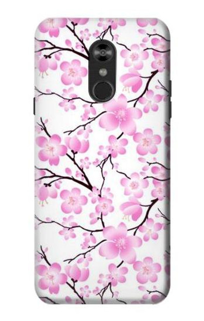 W1972 Sakura fleur de Cerisiers Etui Coque Housse et Flip Housse Cuir pour LG Q Stylo 4, LG Q Stylus