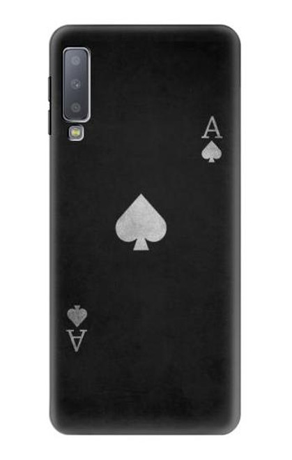 W3152 Noir Ace of Spade Etui Coque Housse et Flip Housse Cuir pour Samsung Galaxy A7 (2018)