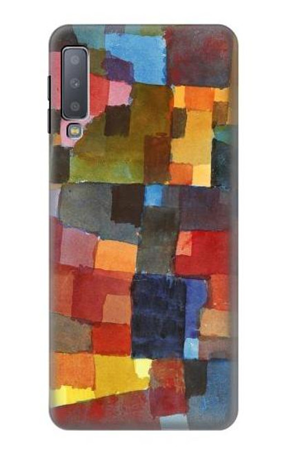 W3341 Paul Klee Raumarchitekturen Etui Coque Housse et Flip Housse Cuir pour Samsung Galaxy A7 (2018)