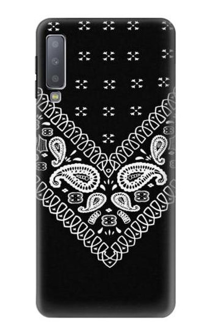 W3363 Motif Bandana Noir Etui Coque Housse et Flip Housse Cuir pour Samsung Galaxy A7 (2018)