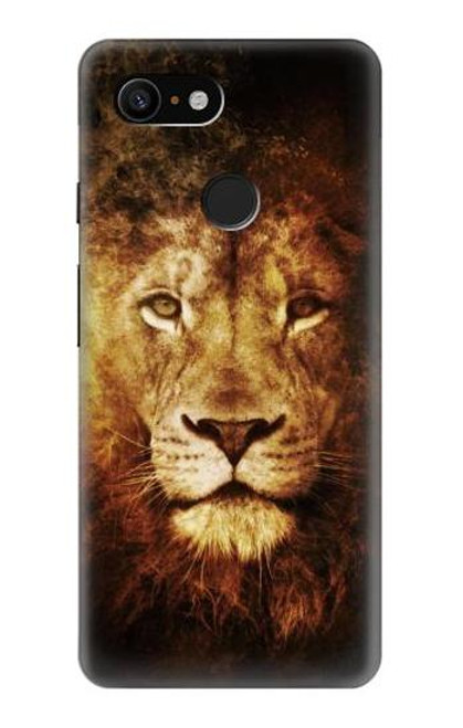 W3182 Lion Etui Coque Housse et Flip Housse Cuir pour Google Pixel 3