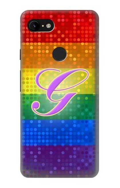 W2899 Arc en ciel LGBT Gay Pride Drapeau Etui Coque Housse et Flip Housse Cuir pour Google Pixel 3 XL