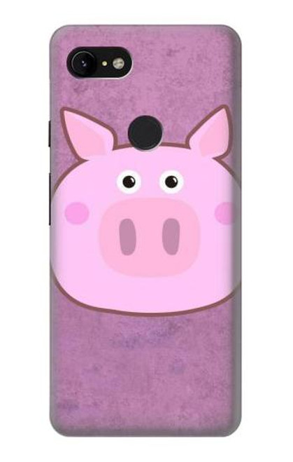 W3269 Porc Dessin animé Etui Coque Housse et Flip Housse Cuir pour Google Pixel 3 XL