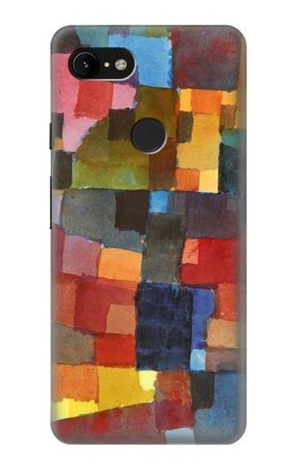 W3341 Paul Klee Raumarchitekturen Etui Coque Housse et Flip Housse Cuir pour Google Pixel 3 XL