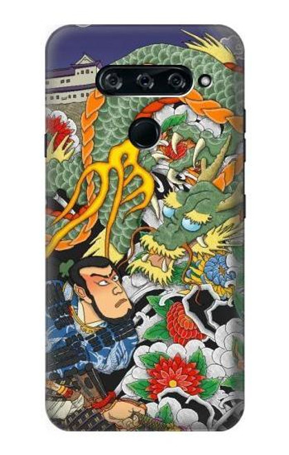 W0454 Japon Tatouage Etui Coque Housse et Flip Housse Cuir pour LG V40, LG V40 ThinQ