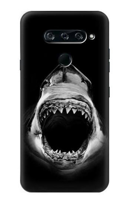 W3100 Requin blanc Etui Coque Housse et Flip Housse Cuir pour LG V40, LG V40 ThinQ