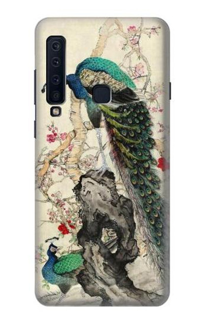 W2086 Peinture Paon Etui Coque Housse et Flip Housse Cuir pour Samsung Galaxy A9 (2018), A9 Star Pro, A9s