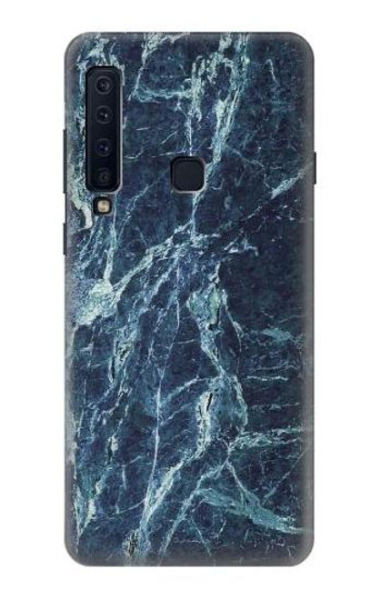 W2799 Lumière Bleu Marbre Pierre Imprimé Graphique Etui Coque Housse et Flip Housse Cuir pour Samsung Galaxy A9 (2018), A9 Star Pro, A9s