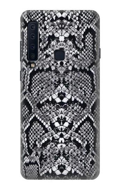 W2855 Blanc Rattle Serpent Imprimé graphique Peau Etui Coque Housse et Flip Housse Cuir pour Samsung Galaxy A9 (2018), A9 Star Pro, A9s