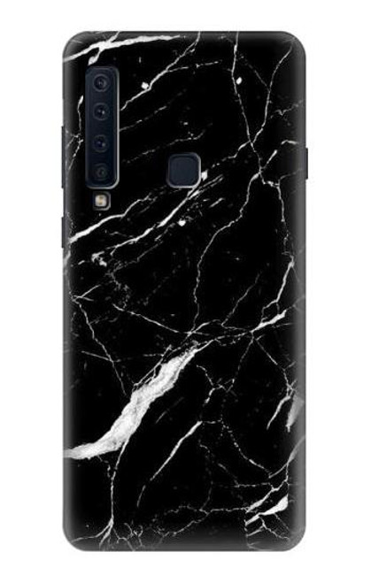 W2895 Noir Marbre imprimé graphique Etui Coque Housse et Flip Housse Cuir pour Samsung Galaxy A9 (2018), A9 Star Pro, A9s