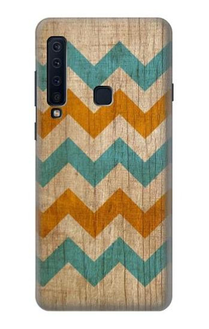 W3033 Bois Chevron Imprimé millésimé Graphic Etui Coque Housse et Flip Housse Cuir pour Samsung Galaxy A9 (2018), A9 Star Pro, A9s