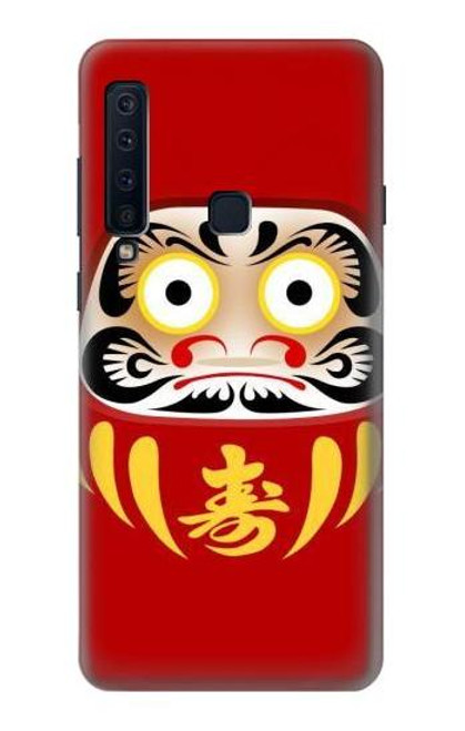 W3045 Japon Bonne chance Daruma Poupée Etui Coque Housse et Flip Housse Cuir pour Samsung Galaxy A9 (2018), A9 Star Pro, A9s