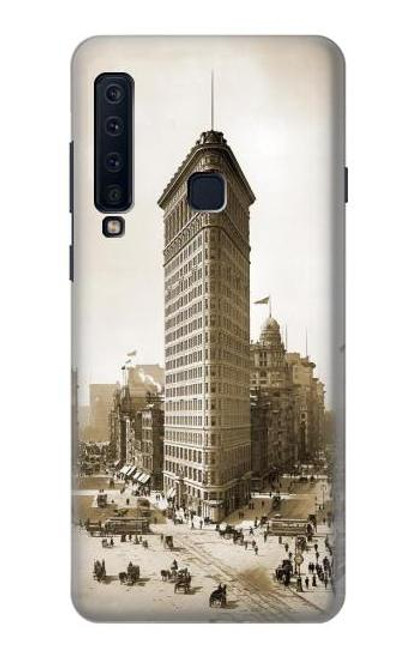 W3046 Vieux de New York Flatiron Bâtiment Etui Coque Housse et Flip Housse Cuir pour Samsung Galaxy A9 (2018), A9 Star Pro, A9s