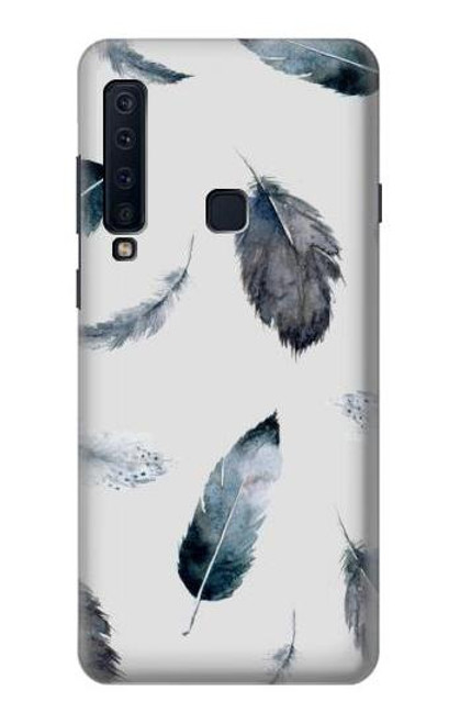 W3085 Motif de peinture Plume Etui Coque Housse et Flip Housse Cuir pour Samsung Galaxy A9 (2018), A9 Star Pro, A9s