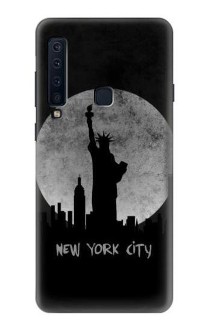 W3097 La ville de New York Etui Coque Housse et Flip Housse Cuir pour Samsung Galaxy A9 (2018), A9 Star Pro, A9s