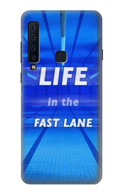 W3136 La vie dans la voie rapide Piscine Etui Coque Housse et Flip Housse Cuir pour Samsung Galaxy A9 (2018), A9 Star Pro, A9s