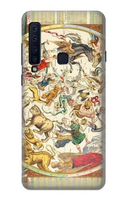 W3145 Constellation antique Carte du ciel étoilé Etui Coque Housse et Flip Housse Cuir pour Samsung Galaxy A9 (2018), A9 Star Pro, A9s