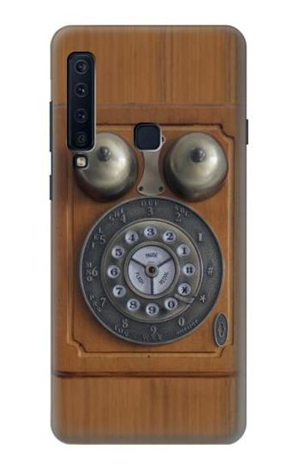 W3146 Mur Antique Retro Ligne téléphonique Etui Coque Housse et Flip Housse Cuir pour Samsung Galaxy A9 (2018), A9 Star Pro, A9s