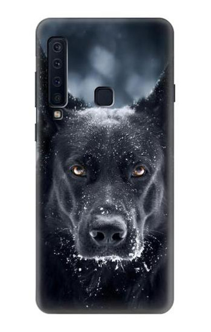 W3168 Berger Allemand Chien Noir Etui Coque Housse et Flip Housse Cuir pour Samsung Galaxy A9 (2018), A9 Star Pro, A9s