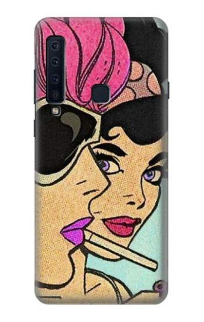 W3171 Filles Pop Art Etui Coque Housse et Flip Housse Cuir pour Samsung Galaxy A9 (2018), A9 Star Pro, A9s