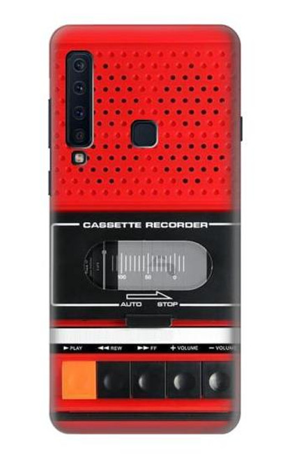 W3204 Rouge Cassette Recorder graphique Etui Coque Housse et Flip Housse Cuir pour Samsung Galaxy A9 (2018), A9 Star Pro, A9s