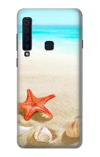 W3212 Coquilles de mer Étoile de mer Plage Etui Coque Housse et Flip Housse Cuir pour Samsung Galaxy A9 (2018), A9 Star Pro, A9s