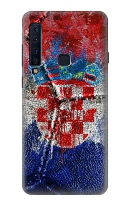 W3313 Croatie Drapeau graphique Football Millésime Etui Coque Housse et Flip Housse Cuir pour Samsung Galaxy A9 (2018), A9 Star Pro, A9s