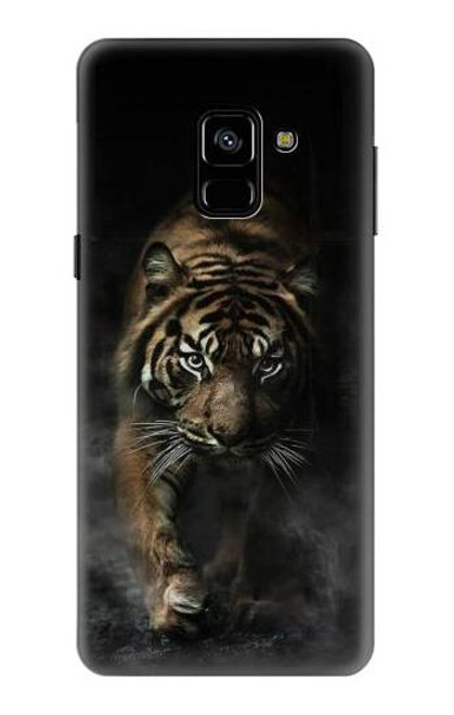W0877 Tigre du Bengale Etui Coque Housse et Flip Housse Cuir pour Samsung Galaxy A8 (2018)