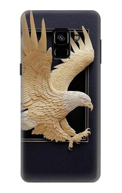 W1383 Sculpture papier Aigle Etui Coque Housse et Flip Housse Cuir pour Samsung Galaxy A8 (2018)