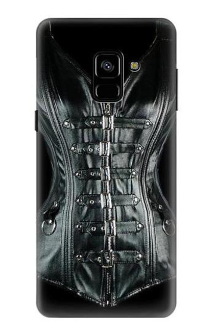 W1639 Gothique Corset Noir Etui Coque Housse et Flip Housse Cuir pour Samsung Galaxy A8 (2018)