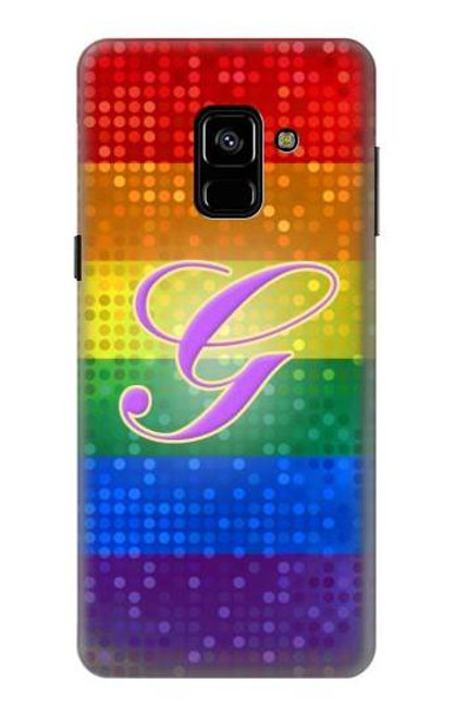 W2899 Arc en ciel LGBT Gay Pride Drapeau Etui Coque Housse et Flip Housse Cuir pour Samsung Galaxy A8 (2018)