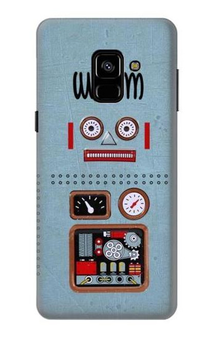 W3040 Retro Robot Jouet Etui Coque Housse et Flip Housse Cuir pour Samsung Galaxy A8 (2018)