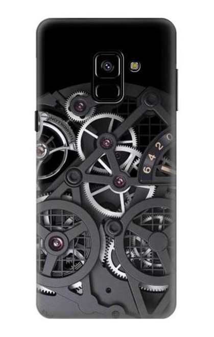 W3176 A l'intérieur Montre Noir Etui Coque Housse et Flip Housse Cuir pour Samsung Galaxy A8 (2018)