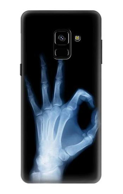 W3239 X-Ray Geste de la main OK Etui Coque Housse et Flip Housse Cuir pour Samsung Galaxy A8 (2018)