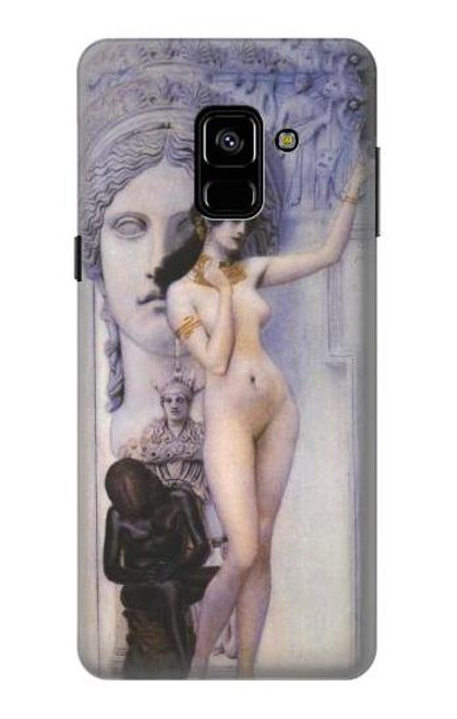 W3353 Gustav Klimt Allégorie de la sculpture Etui Coque Housse et Flip Housse Cuir pour Samsung Galaxy A8 (2018)