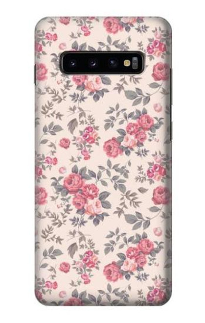 W3095 Motif Rose millésimé Etui Coque Housse et Flip Housse Cuir pour Samsung Galaxy S10 Plus