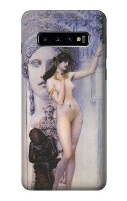 W3353 Gustav Klimt Allégorie de la sculpture Etui Coque Housse et Flip Housse Cuir pour Samsung Galaxy S10