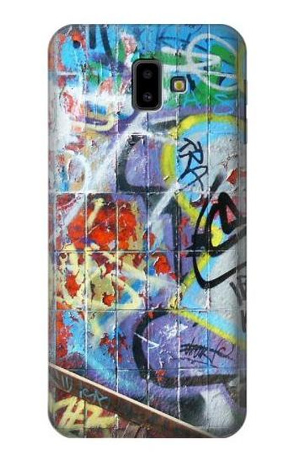 W0588 mur de graffiti Etui Coque Housse et Flip Housse Cuir pour Samsung Galaxy J6+ (2018), J6 Plus (2018)