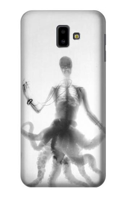 W1432 Crâne Poulpe X-ray Etui Coque Housse et Flip Housse Cuir pour Samsung Galaxy J6+ (2018), J6 Plus (2018)