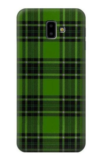 W2373 Motif vert Tartan Etui Coque Housse et Flip Housse Cuir pour Samsung Galaxy J6+ (2018), J6 Plus (2018)