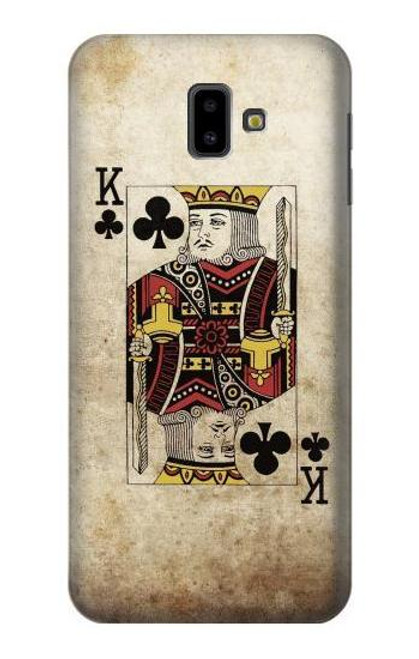 W2528 Poker King Carte Etui Coque Housse et Flip Housse Cuir pour Samsung Galaxy J6+ (2018), J6 Plus (2018)