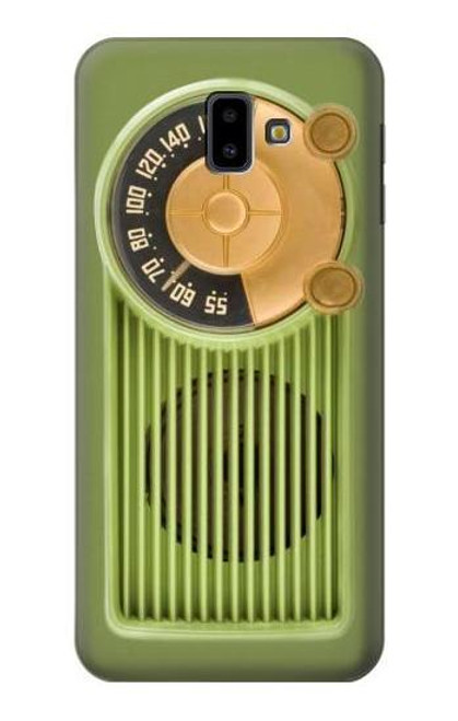 W2656 Radio Vert bakélite millésimé Etui Coque Housse et Flip Housse Cuir pour Samsung Galaxy J6+ (2018), J6 Plus (2018)