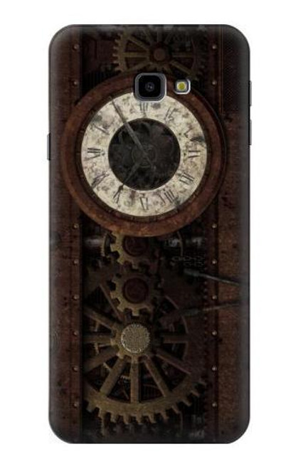 W3221 Gears steampunk Horloge Etui Coque Housse et Flip Housse Cuir pour Samsung Galaxy J4+ (2018), J4 Plus (2018)