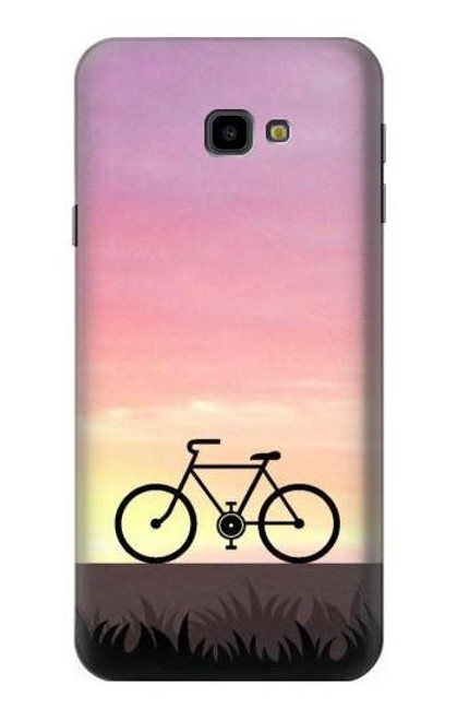 W3252 vélo Coucher de soleil Etui Coque Housse et Flip Housse Cuir pour Samsung Galaxy J4+ (2018), J4 Plus (2018)