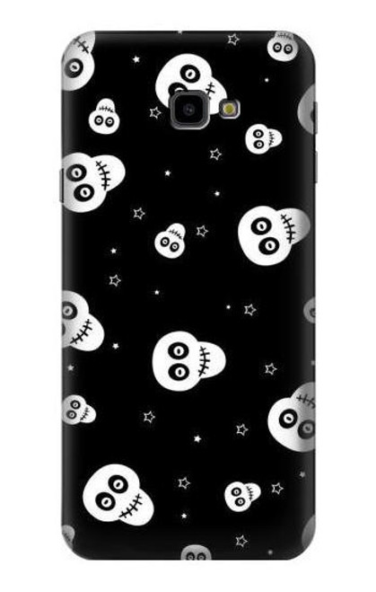 W3261 Sourire Crâne Motif Halloween Etui Coque Housse et Flip Housse Cuir pour Samsung Galaxy J4+ (2018), J4 Plus (2018)