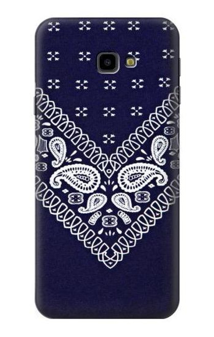 W3357 Marine Bleu Bandana Motif Etui Coque Housse et Flip Housse Cuir pour Samsung Galaxy J4+ (2018), J4 Plus (2018)