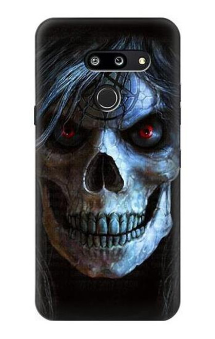 W2585 Mal mort Crâne Pentacle Etui Coque Housse et Flip Housse Cuir pour LG G8 ThinQ