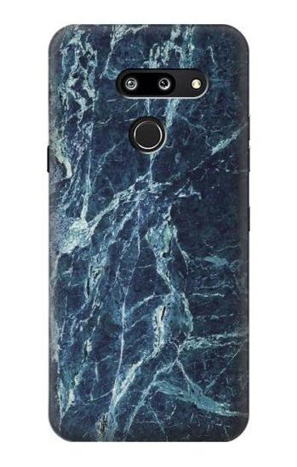 W2799 Lumière Bleu Marbre Pierre Imprimé Graphique Etui Coque Housse et Flip Housse Cuir pour LG G8 ThinQ