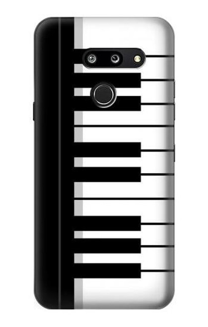 W3078 Noir et blanc Clavier de piano Etui Coque Housse et Flip Housse Cuir pour LG G8 ThinQ